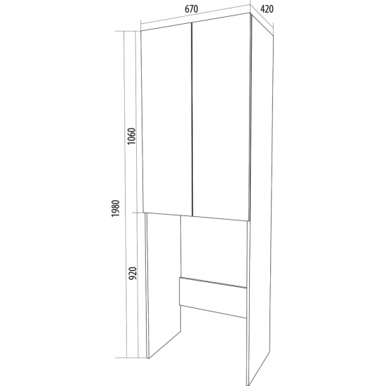 Шкаф-пенал 1МАРКА Wall 67