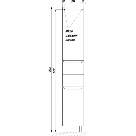 Шкаф-пенал АКВАТОН Дакота белый/выбеленное дерево с бельевой корзиной