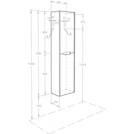 Шкаф-пенал АКВАТОН Оливия белый матовый