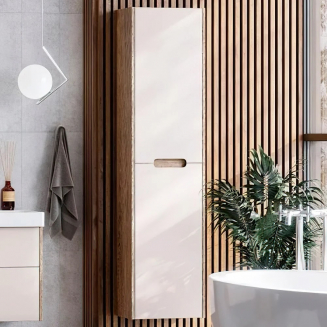 Шкаф-пенал АКВАТОН Оливия бежевый/дуб веллингтон