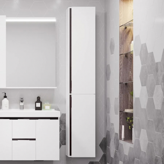 Шкаф-пенал АКВАТОН Рене белый, грецкий орех