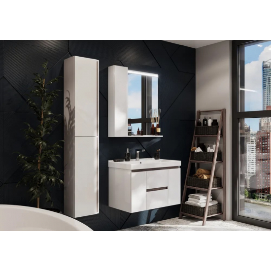 Шкаф-пенал АКВАТОН Рене белый, грецкий орех