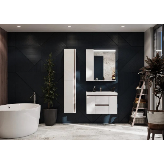 Шкаф-пенал АКВАТОН Рене белый, грецкий орех