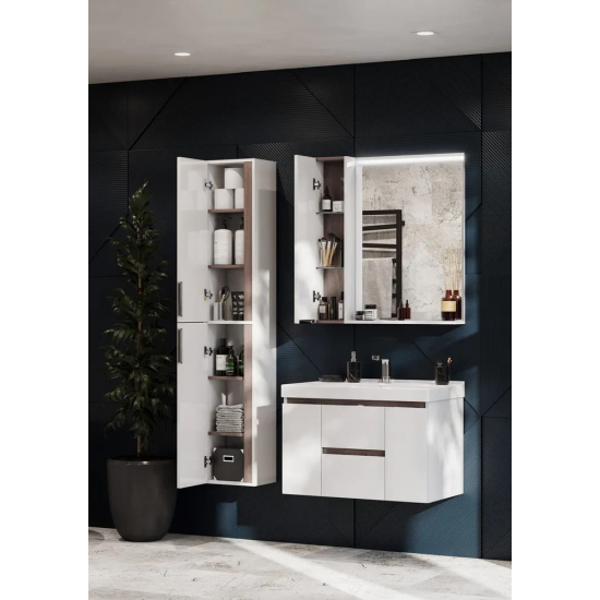 Шкаф-пенал АКВАТОН Рене белый, грецкий орех