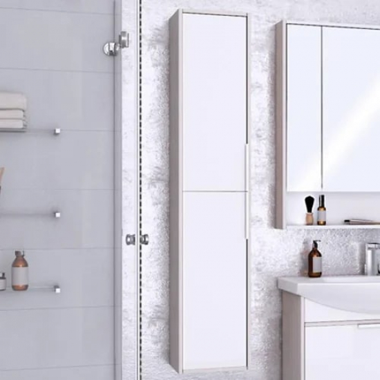 Шкаф-пенал АКВАТОН Рико белый, ясень фабрик