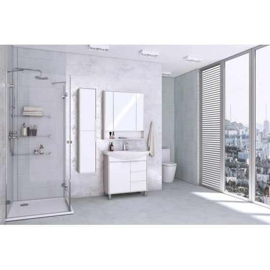 Шкаф-пенал АКВАТОН Рико белый, ясень фабрик