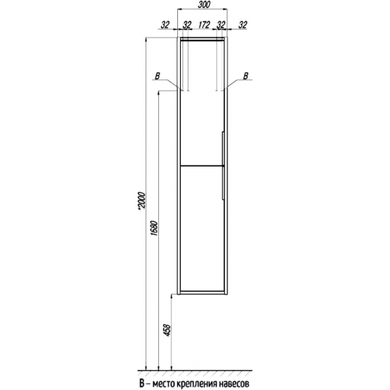 Шкаф-пенал АКВАТОН Рико белый, ясень фабрик