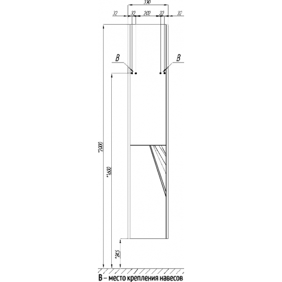 Шкаф-пенал АКВАТОН Сакура L, ольха наварра, белый