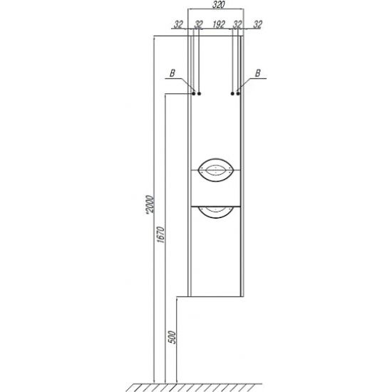 Шкаф-пенал АКВАТОН Сильва R дуб полярный, с бельевой корзиной