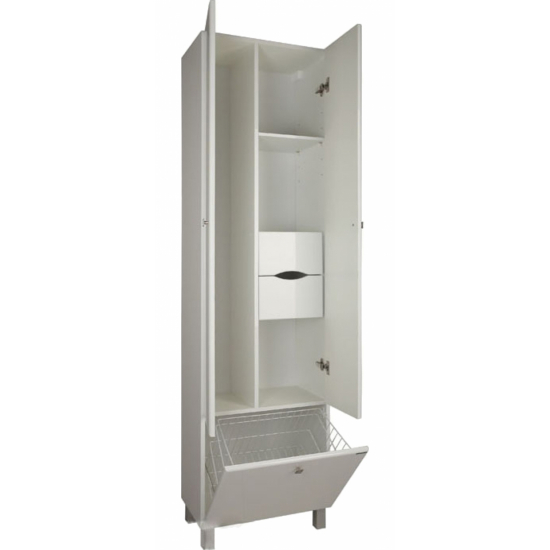 Шкаф-пенал АКВАТОН Симпл с бельевой корзиной