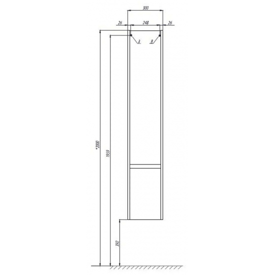 Шкаф-пенал АКВАТОН Стоун L