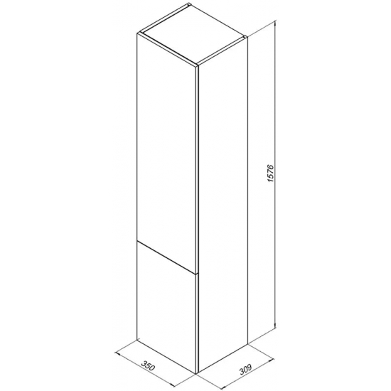 Шкаф-пенал AQUANET Алвита 35 L белый глянцевый