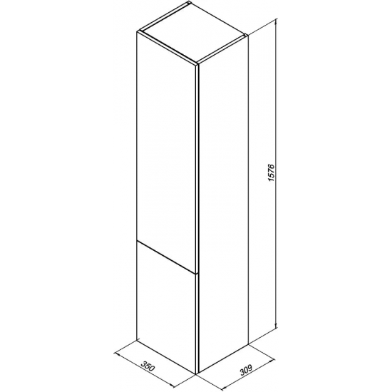 Шкаф-пенал AQUANET Алвита 35 R белый глянцевый