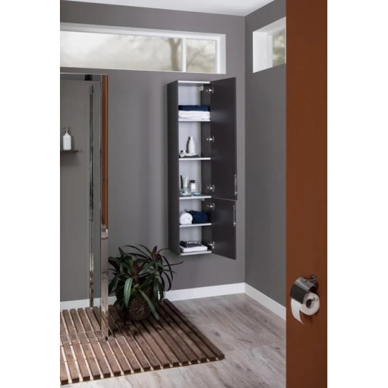 Шкаф-пенал AQUANET Алвита 35 R серый антрацит