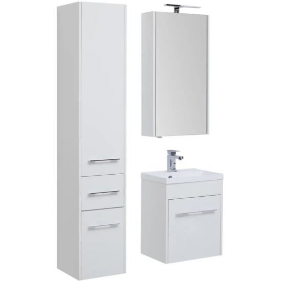 Шкаф-пенал AQUANET Августа 35 R белый, ручки хром/белый
