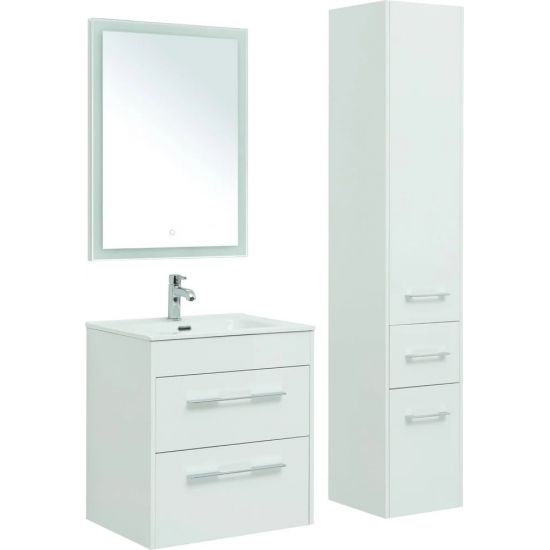 Шкаф-пенал AQUANET Августа 35 R белый, ручки хром