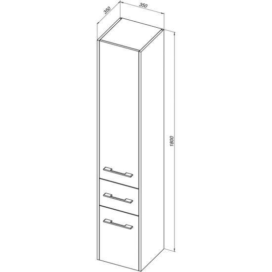 Шкаф-пенал AQUANET Августа 35 R белый, ручки хром