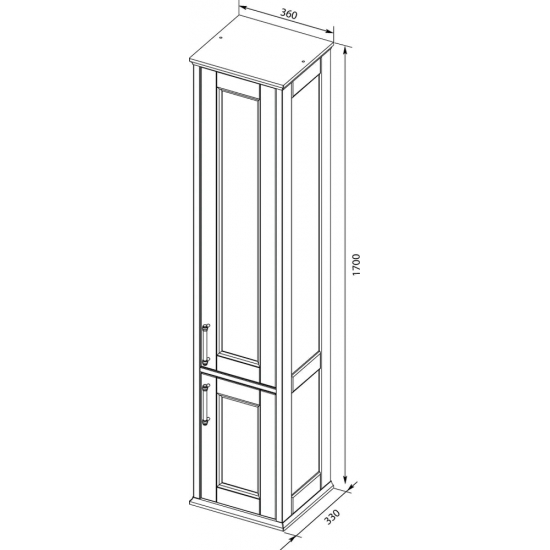 Шкаф-пенал AQUANET Бостон М 36 L белый, ручки хром