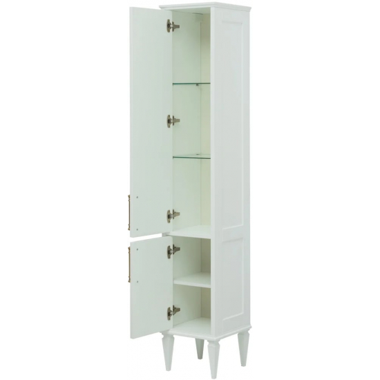 Шкаф-пенал AQUANET Бостон М 36 L белый, ручки золото