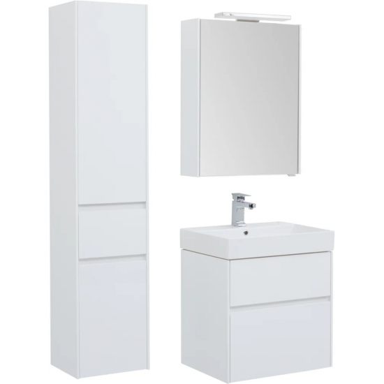 Шкаф-пенал AQUANET Бруклин 35 L белый глянец