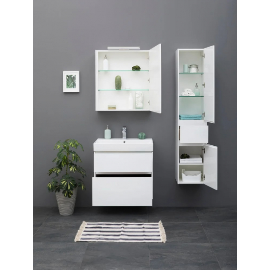 Шкаф-пенал AQUANET Бруклин 35 R белый глянец