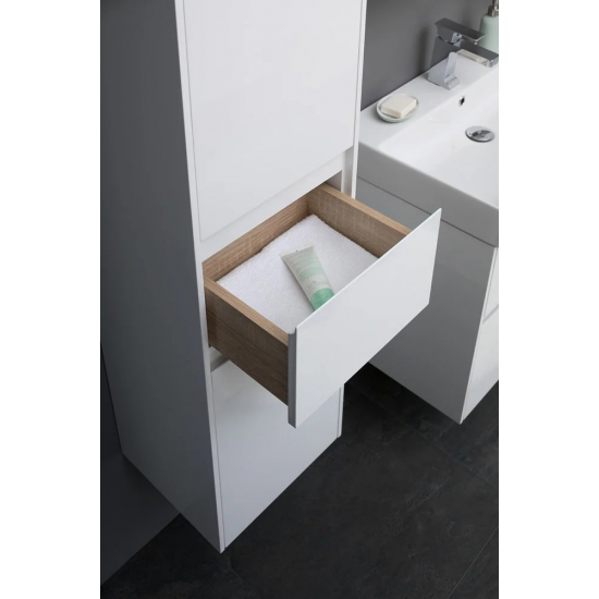 Шкаф-пенал AQUANET Бруклин 35 R белый глянец