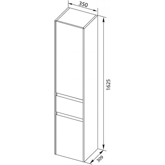 Шкаф-пенал AQUANET Бруклин 35 R черный