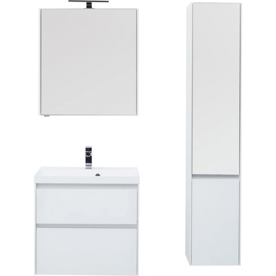 Шкаф-пенал AQUANET Гласс 35 R белый с зеркалом