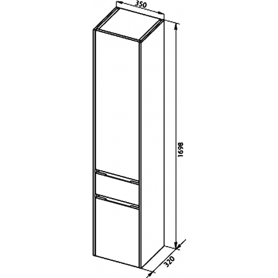 Шкаф-пенал AQUANET Латина 35 R белый