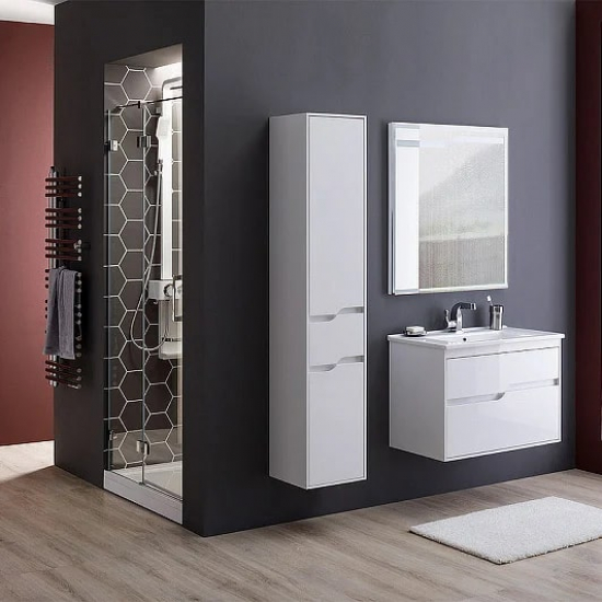 Шкаф-пенал AQUANET Модена 35 L белый глянец