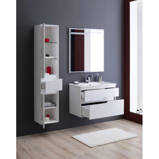 Шкаф-пенал AQUANET Модена 35 L белый глянец