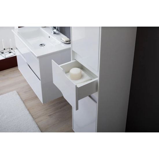 Шкаф-пенал AQUANET Модена 35 L белый глянец