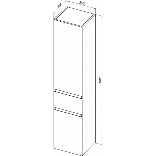 Шкаф-пенал AQUANET Нью-Йорк 35 L орех