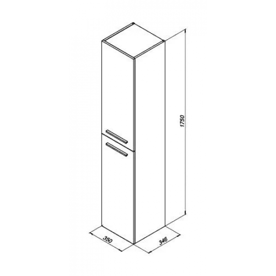 Шкаф-пенал AQUANET Nova 35 белый глянец