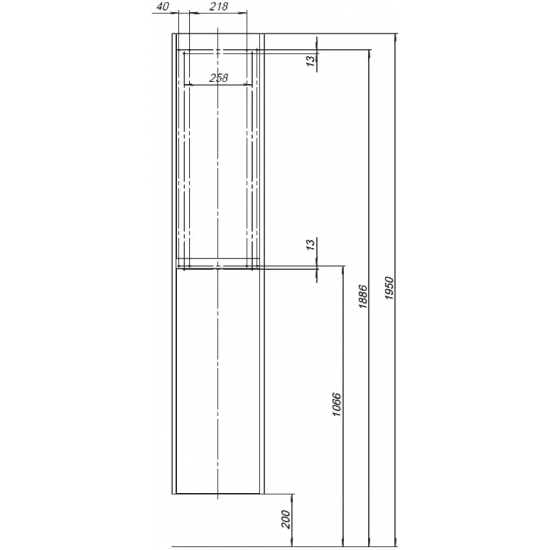 Шкаф-пенал AQUANET Nova 35 дуб рошелье