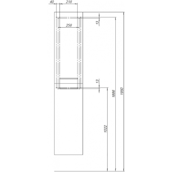 Шкаф-пенал AQUANET Nova Lite 35 белый глянец