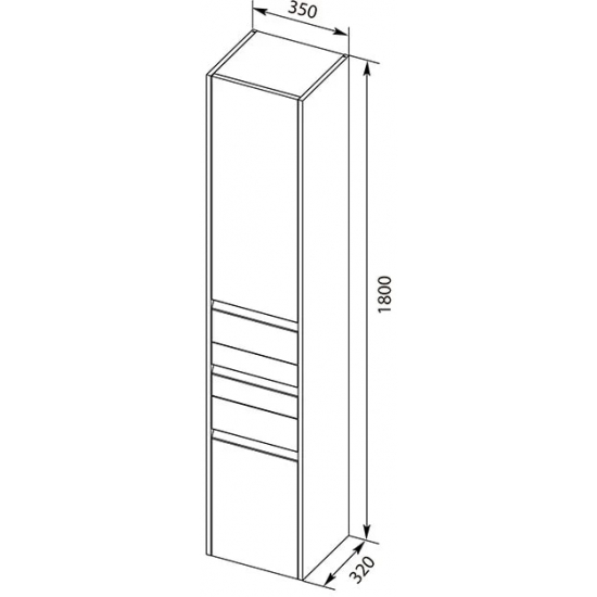 Шкаф-пенал AQUANET Палермо 35 L белый