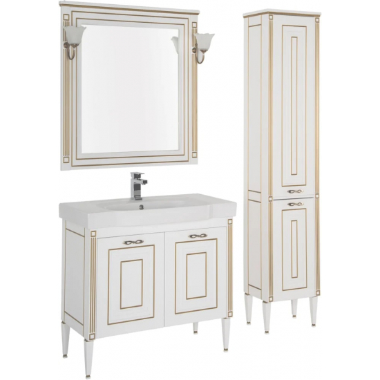 Шкаф-пенал AQUANET Паола 40 белый/золото