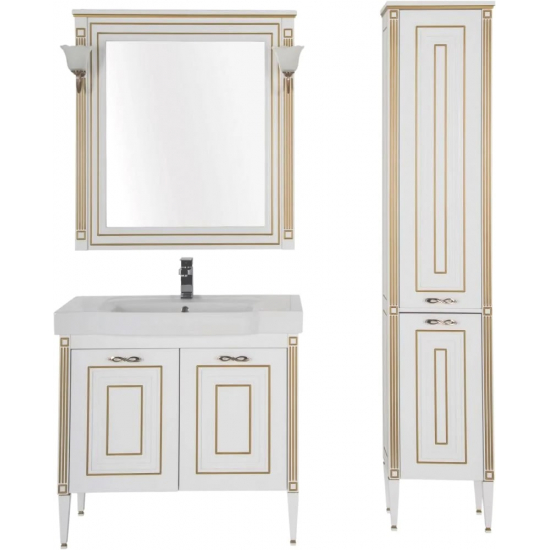 Шкаф-пенал AQUANET Паола 40 белый/золото