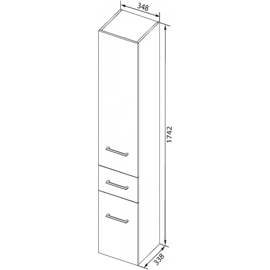 Шкаф-пенал AQUANET Порто 35 L белый
