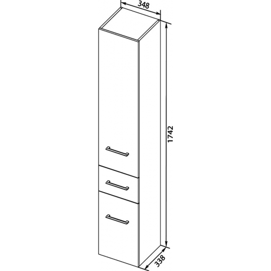 Шкаф-пенал AQUANET Порто 35 R белый
