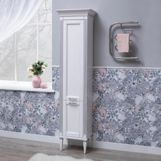 Шкаф-пенал AQUANET Селена 40 L, белый, серебро