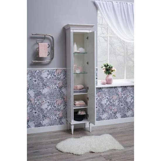 Шкаф-пенал AQUANET Селена 40 R, белый, серебро