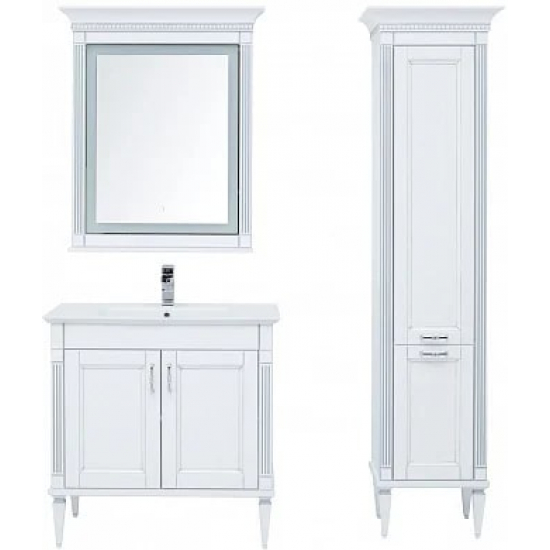 Шкаф-пенал AQUANET Селена 40 R, белый, серебро