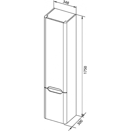 Шкаф-пенал AQUANET София 35 L белый глянец