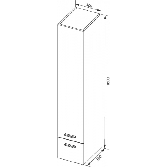 Шкаф-пенал AQUANET Верона 30 белый