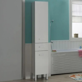 Шкаф-пенал AQUANET Верона 35 R, c бельевой корзиной, белый