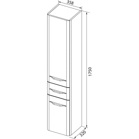 Шкаф-пенал AQUANET Виченца 36 белый глянец
