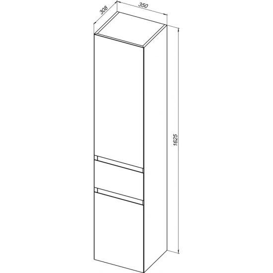 Шкаф-пенал AQUANET Йорк 35 L белый глянец