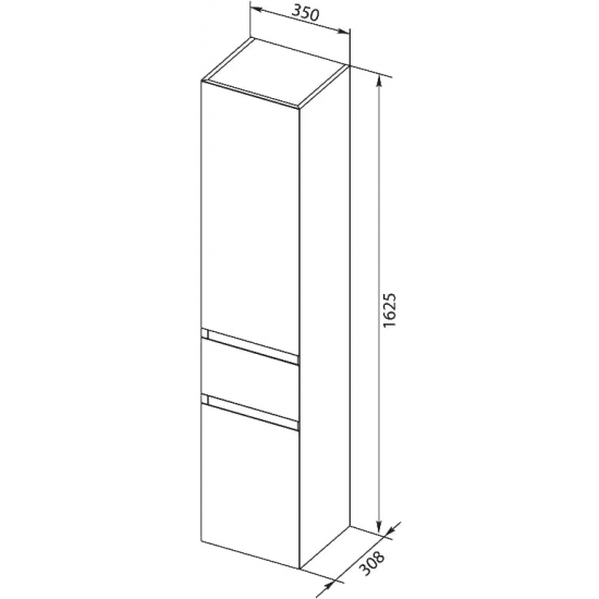 Шкаф-пенал AQUANET Йорк 35 R белый глянец
